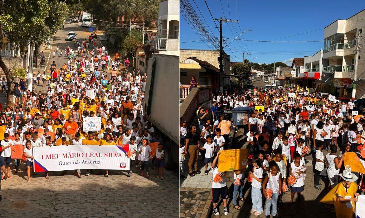 Maio Laranja: escolas de Guaraná realizam grande caminhada em combate ao abuso e à exploração sexual de crianças e adolescentes