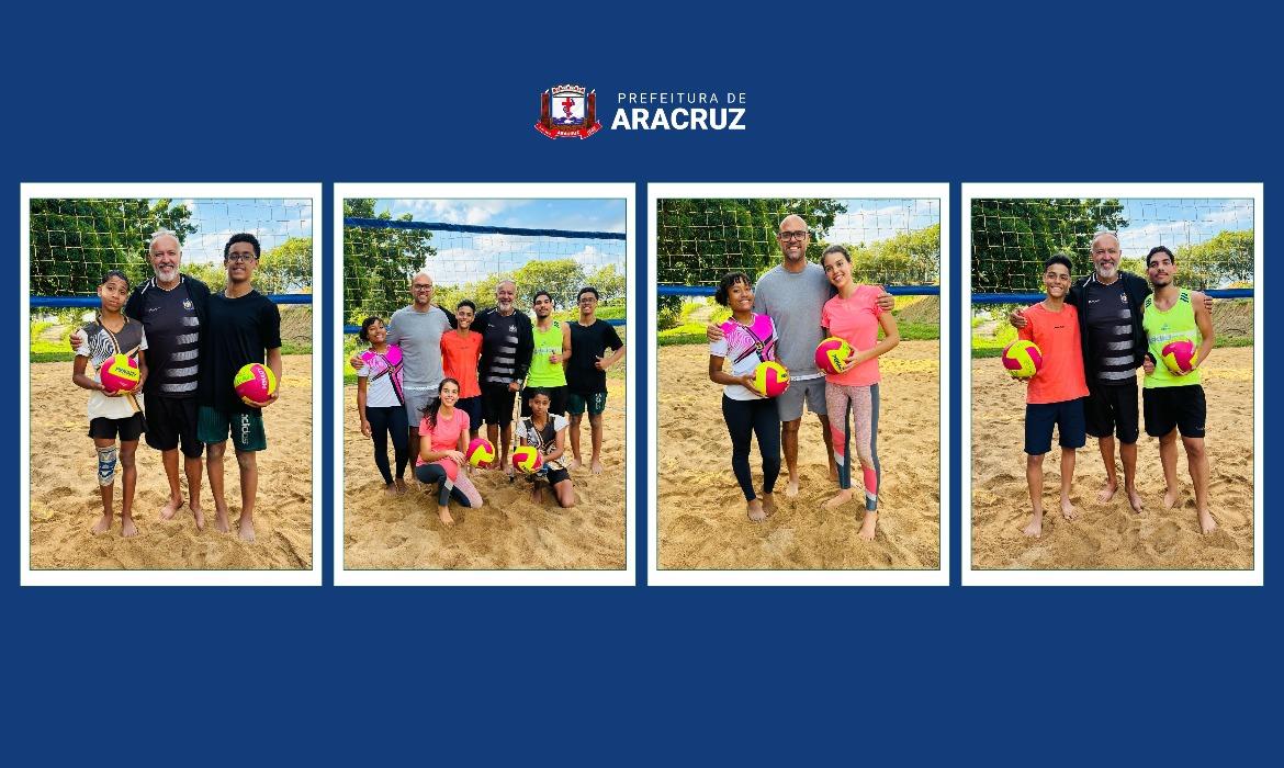 Atletas de Aracruz disputam finais estaduais de Vôlei de Praia Escolar em Guarapari
