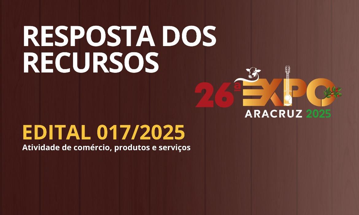 Expo Aracruz: Prefeitura publica Resposta dos Recursos do Edital N.º 17/2025