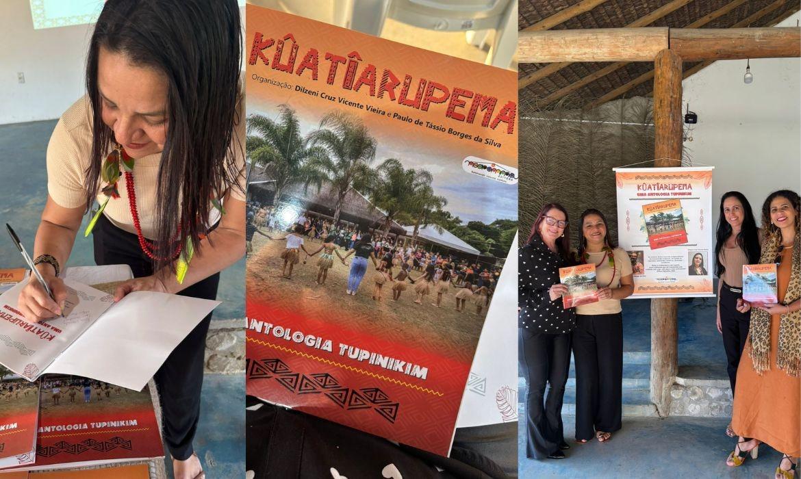 Pedagoga da Emef indígena Ybyrapytanga lança o livro “Kûatîarupema – Uma antologia Tupinikim”
