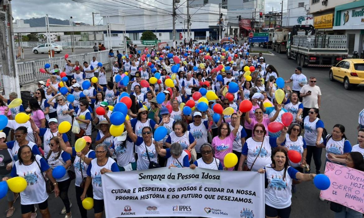 Caminhada celebra a vida e fortalece vínculos na Semana da Pessoa Idosa em Aracruz