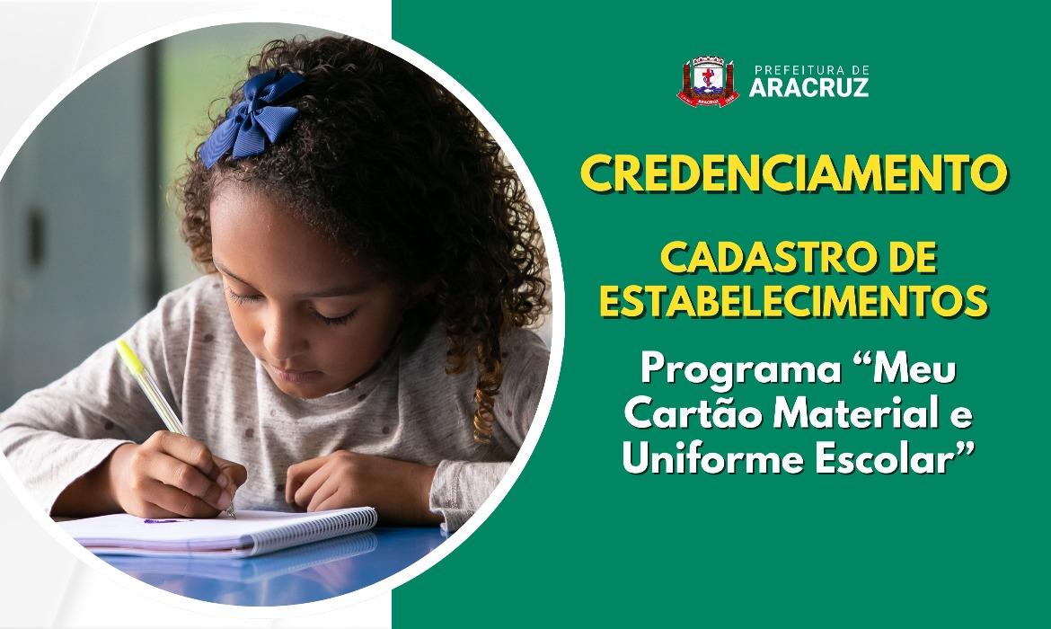 Prefeitura disponibiliza formulário eletrônico para cadastro de estabelecimentos interessados no fornecimento de materiais escolares e uniformes