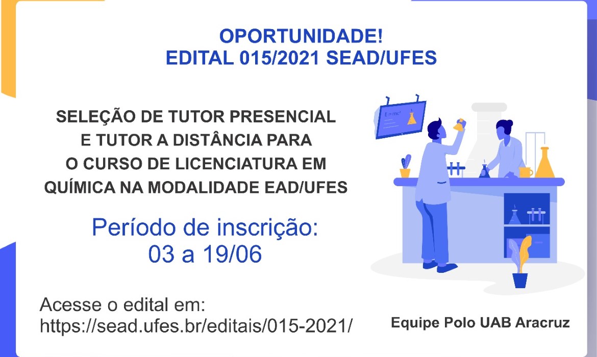 Edital para seleção de Tutor Presencial e Tutor a Distância
